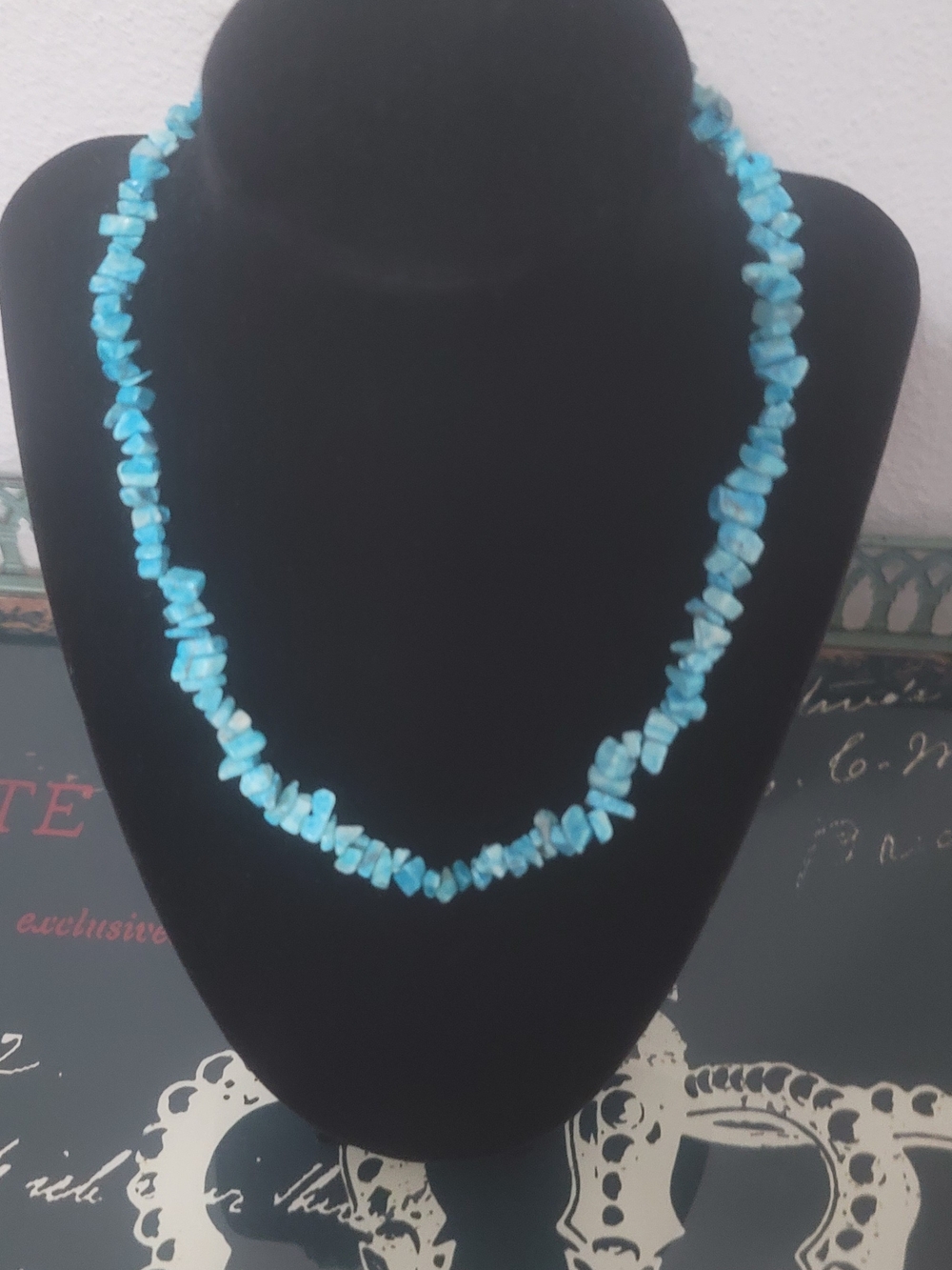 Turquoise Color Chip Strand Necklace - Women’s Jewelry